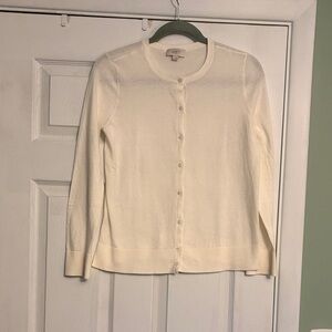 LOFT Women's Ivory Button-Up Cardigan